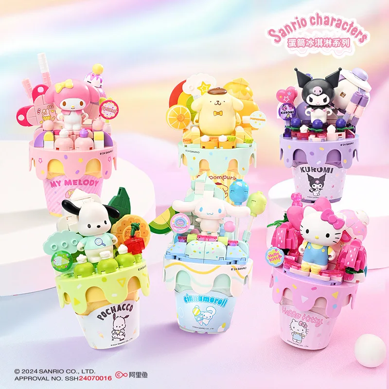 

Keeppley Pokemon Sanrio Hello Kitty Pudding Dog Building Blocks Model Kids Assembly Toy Gift New Popular