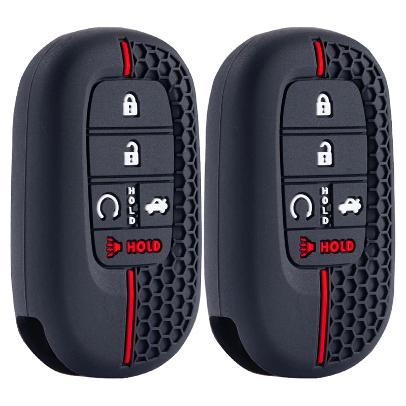 Silicone Car Key Case Cover Shell For Honda 2022 2023 2024 Accord Civic HR-V CR-V Pilot Sport SI EX EX-L Keychain Accessories