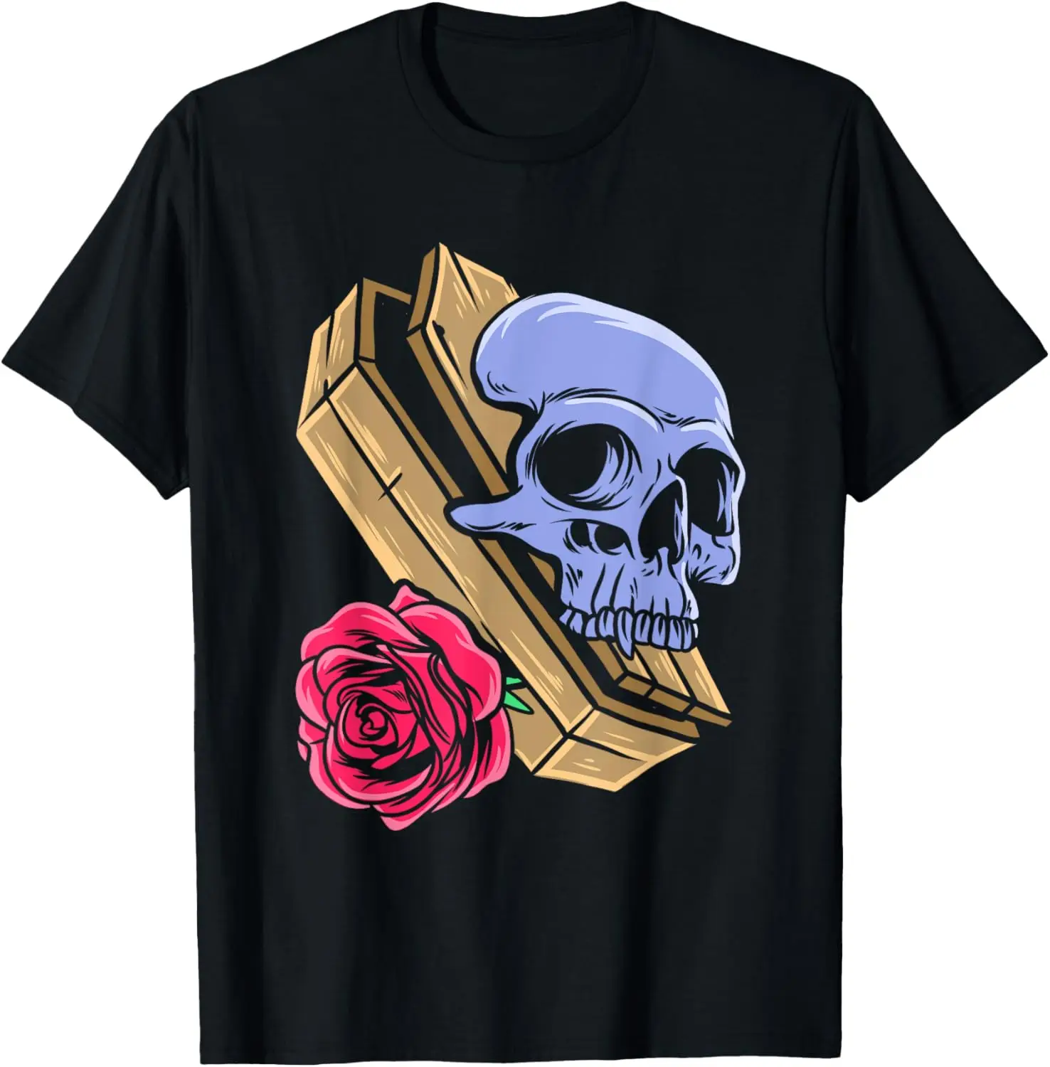 Camiseta de embalsamador Punk Emo de Halloween con esqueleto de ataúd de calavera gótica