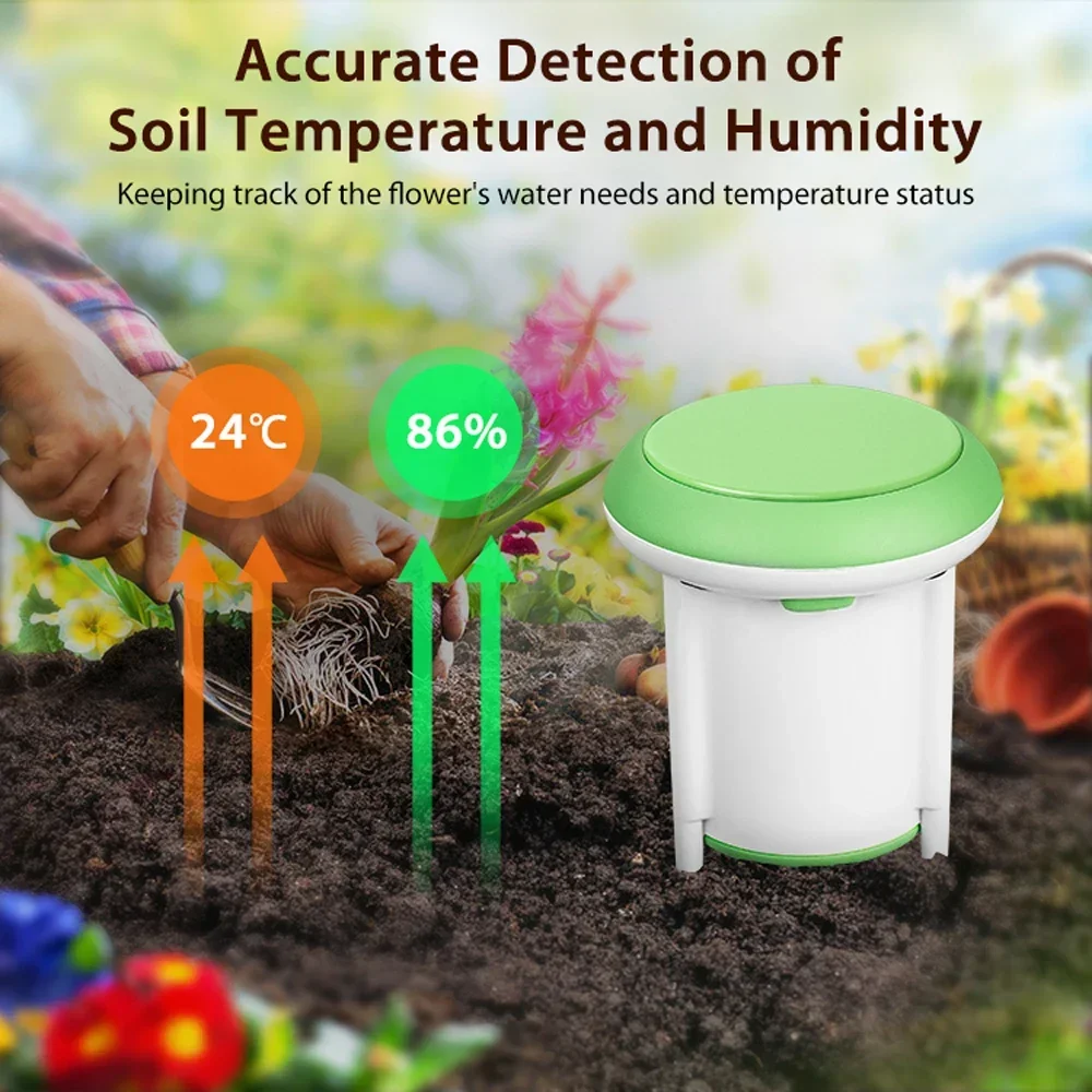 Tuya Zigbee Smart Soil Moisture Sensor Outdoor Temperature Humidity Monitor Waterproof Garden Automation Irrigation Detector