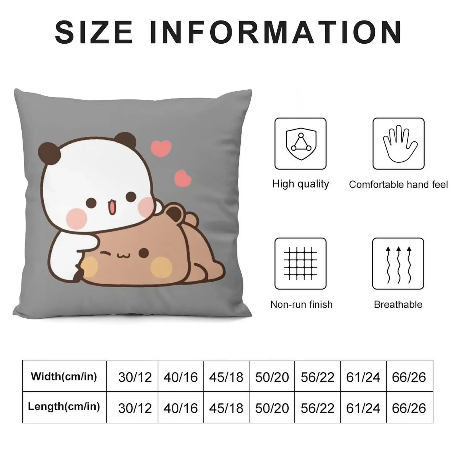 DuDu Bear and BuBu Panda’s Love Relaxing Moment Throw Pillow Cushions Home Decor autumn pillowcase pillow