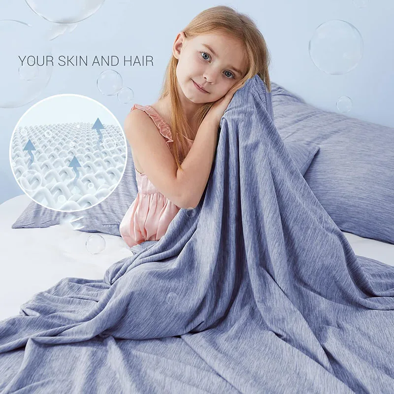 

Summer Solid Color Quick Cooling Blanket Comfortable Thin Air Conditioning Blanket for Hot Sleepers Adult Child Quilt for Single