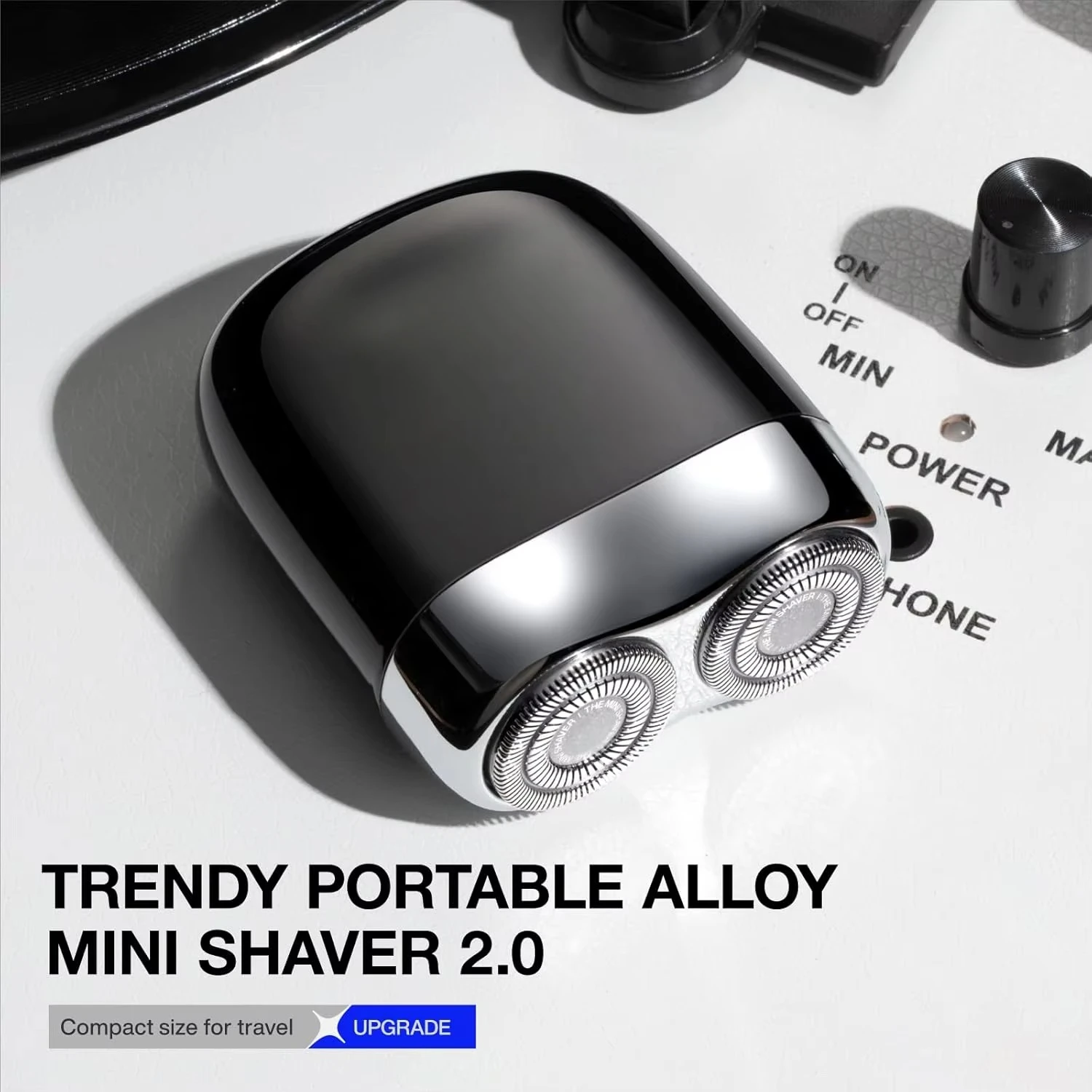 Mini Electric Shaver, Portable USB-C Rechargeable, Men's Dry Shave, IPX7 Waterproof, Detachable Head, Easy Cleaning