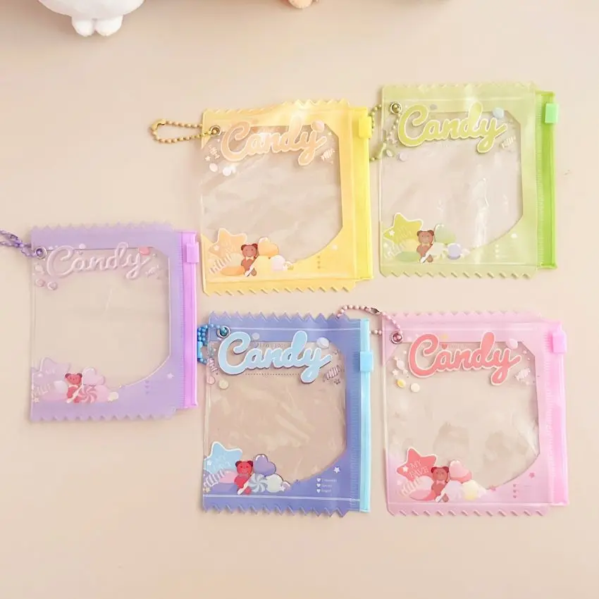 5pcs Candy Bag Props Badge Storage Display Bag Pendant Protective Shell Card Bag