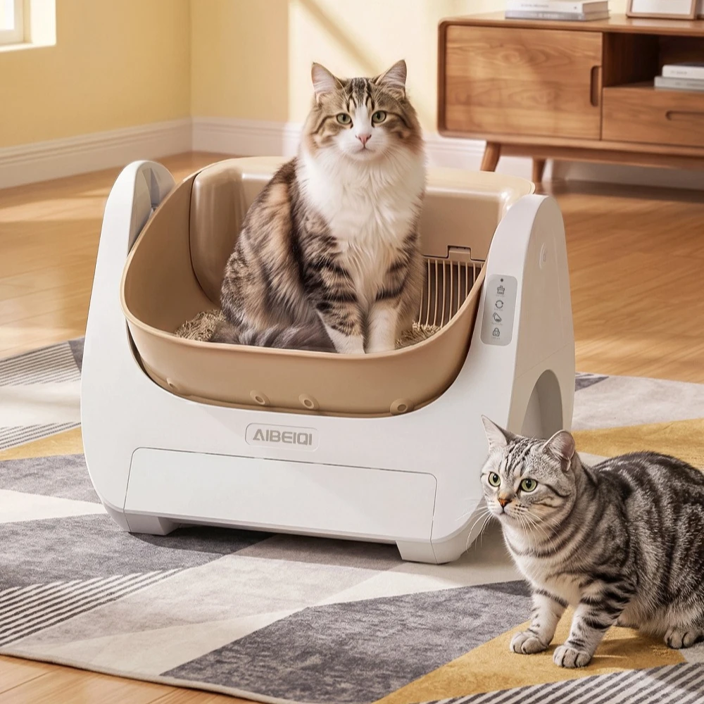 Automatic Cat Litter Box Extra Large Odor Prevention Smart Cat Toilet Open Design Self Cleaning Cat Scooper  rabbit litter box