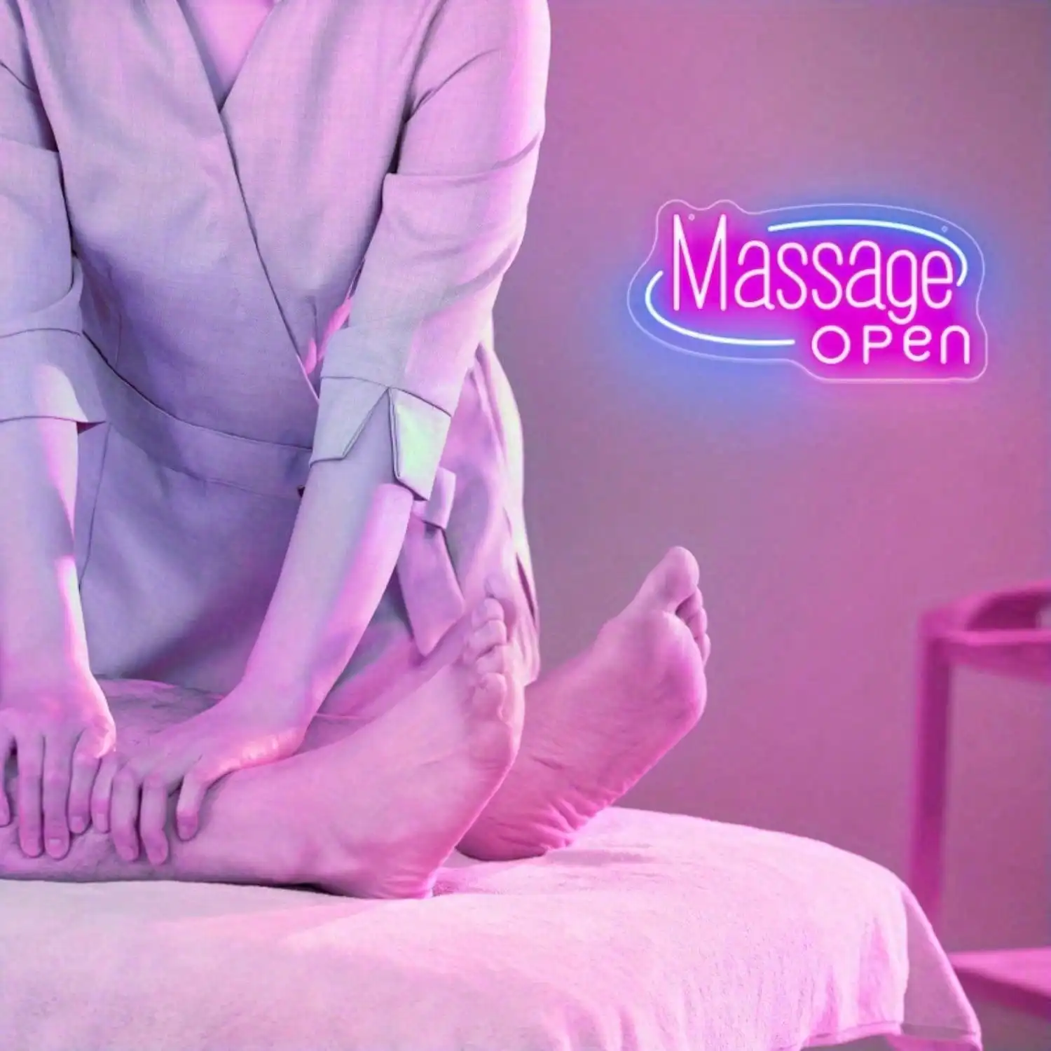 تدليك مفتوح ضوء النيون سبا متجر USB سطوع قابل للتعديل النيون تسجيل لمتجر مستحضرات التجميل صالون تجميل متجر اليوغا ديكور الأعمال