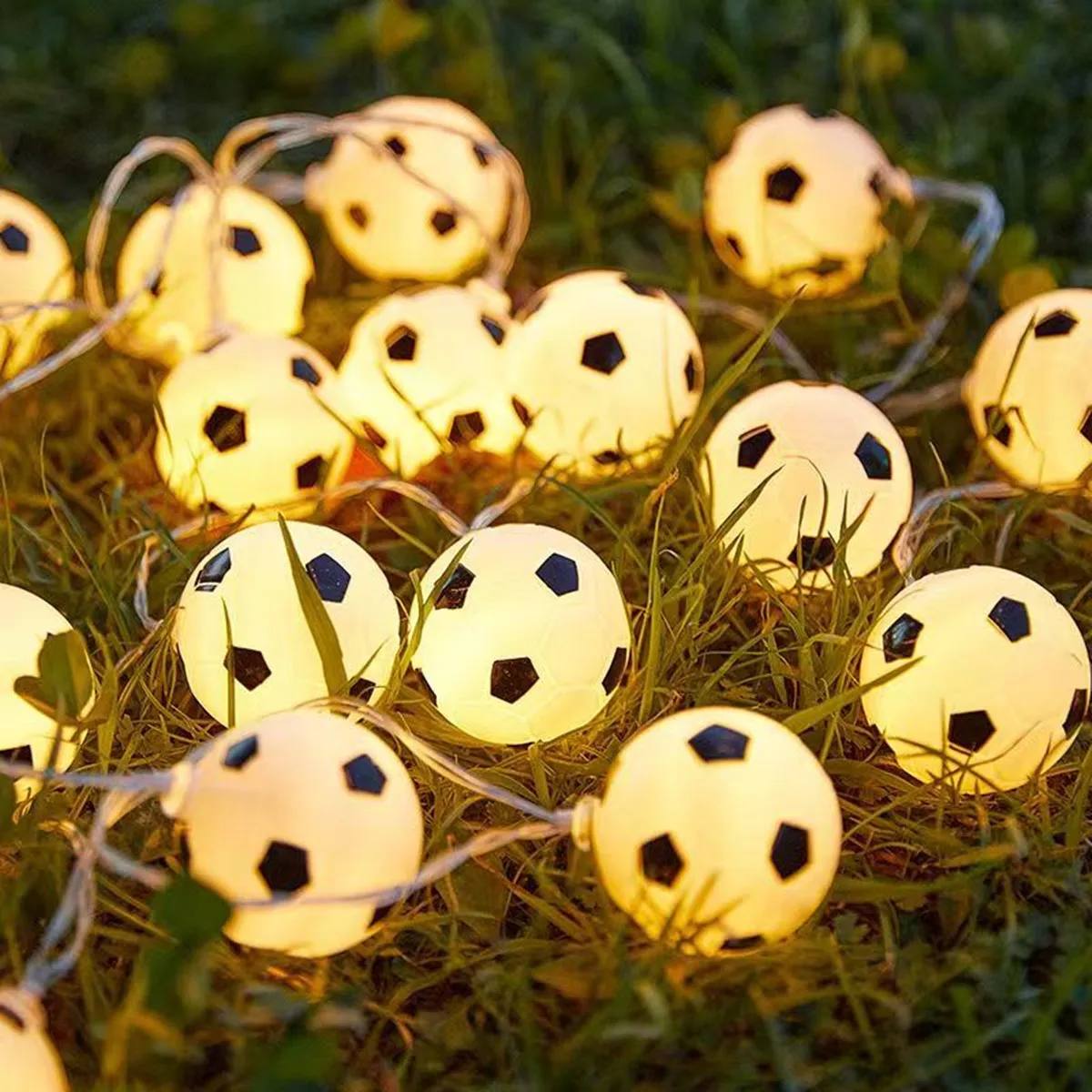 World Cup Simulation Football LED String Lights Indoor Outdoor Party Festival Gathering Atmosphere Decorative Fairy Lights