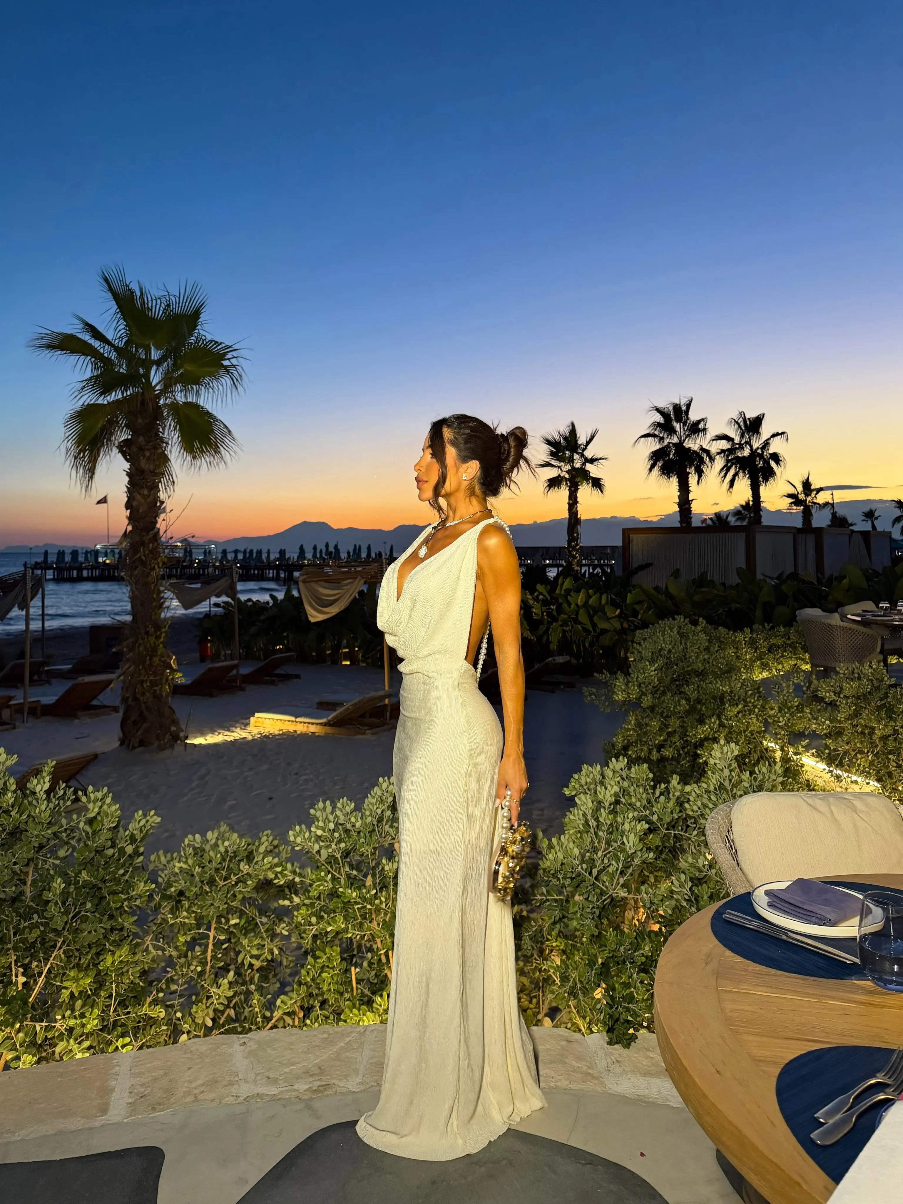 Ivory Cowl Neck Maxi Gown Slee - Crossfit Event review and price
