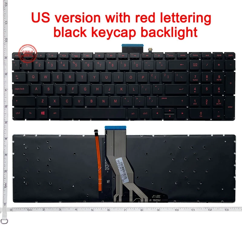 Klawiatura RU/JP/US English do HP Omen 15-AX 15-AX000 15-ax001la 15-ax002la 15-ax201la 15-ax202la 15-ax204la Czerwone podświetlenie bez ramki