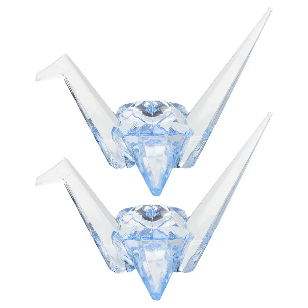 

2Pcs Decorative Origami Crane Acrylic Transparent Colorful Crystal Decoration Perfect for Room Layout Props 's Birthday