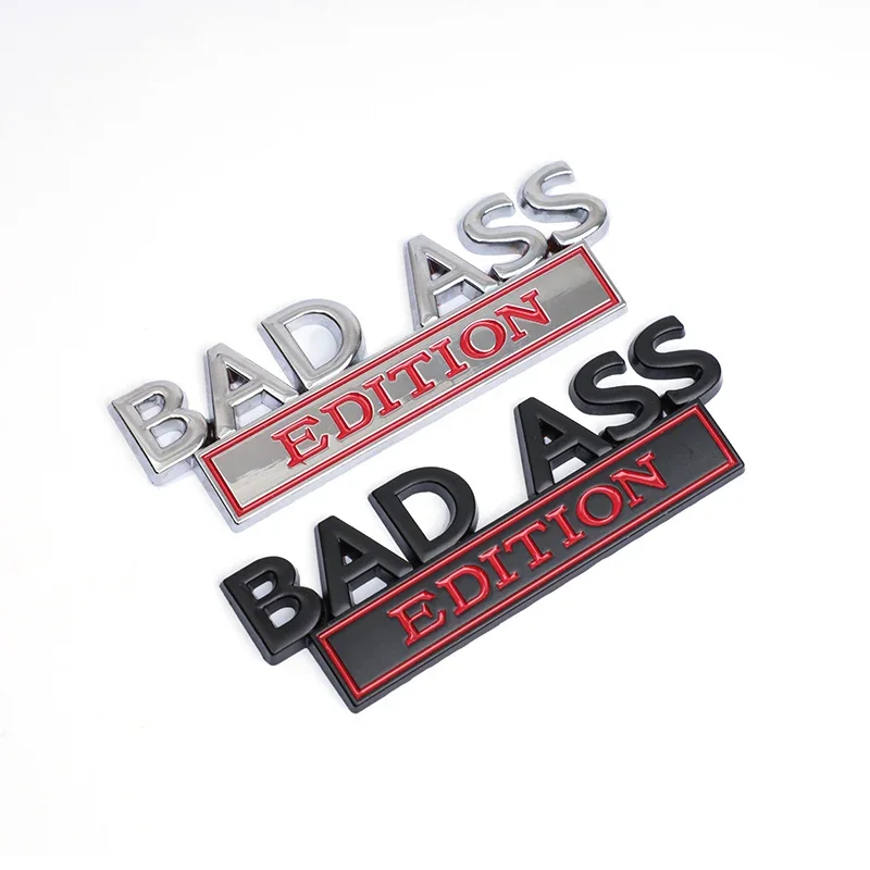 Nuevo estilo de coche 3D Bad Ass Edition Metal cromado aleación de Zinc emblema adhesivo insignia decorativa calcomanía divertida accesorio para automóvil