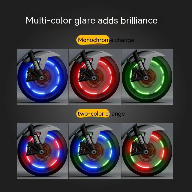 LED Car Motorcycle Air Nozzle Decorative Light Colorful Vibration Sensor USB Charging Auto Wheel Tire Valve Cap Hub Ambient Lamp