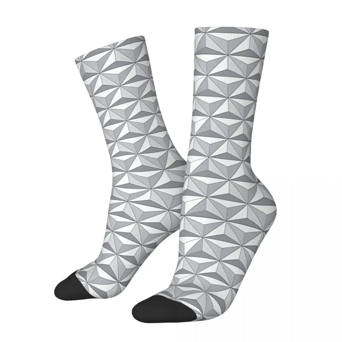 

Geodesic Sphere, Greyscale - Dark Socks Super Soft Stockings All Season Long Socks Accessories for Unisex Christmas Gifts