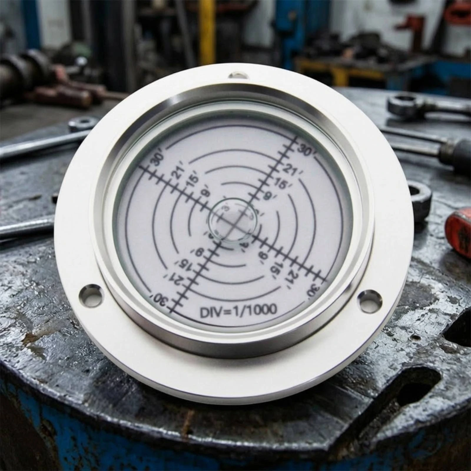 Flange-Mounted Spirit Level 80mm Flange Spirit Level Precision Metal for Installers, Equipment Setup, Alignment Checks