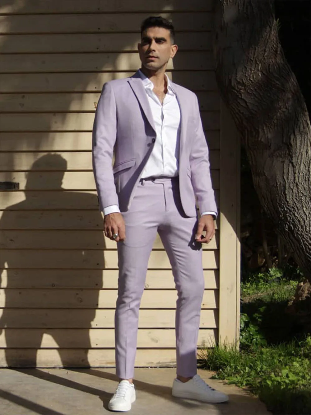 

Gentle Purple Men's Suit Office Casual Suit For Men For Birthday And Wedding Party Suit Fashion Springb Summer Autumn Suit