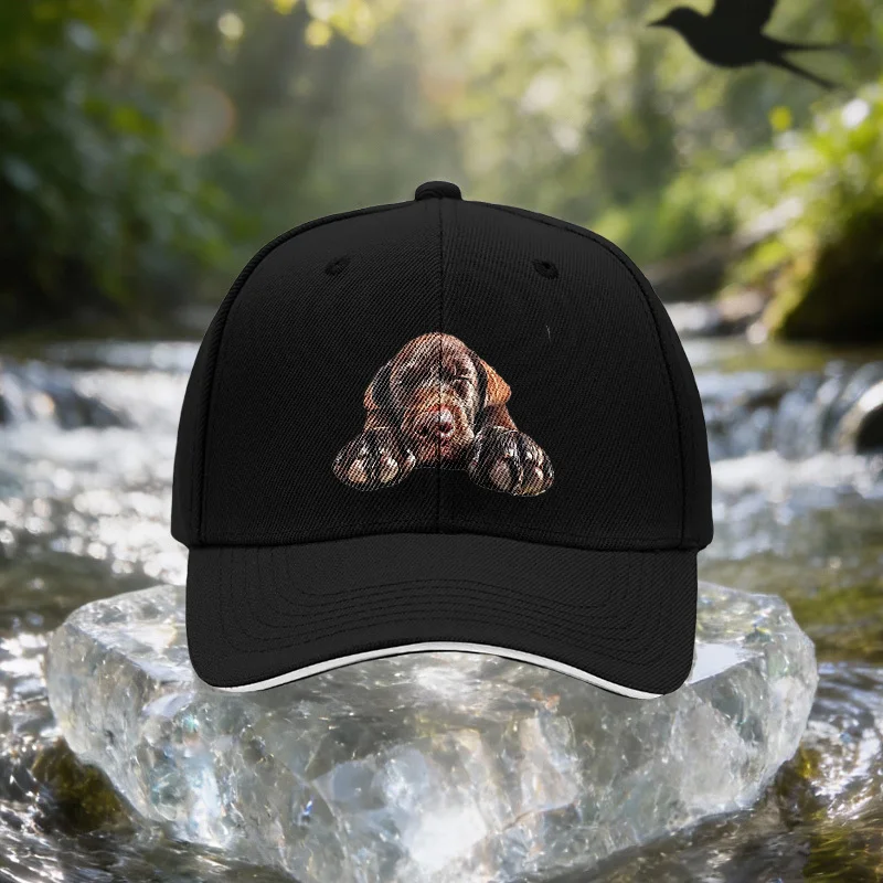 Sleeping Brown Dog Cap - Unisex Adjustable Baseball Hat Suitable for Travel, Parties, Birthdays, Lightweight Outdoor Sun Hat wit