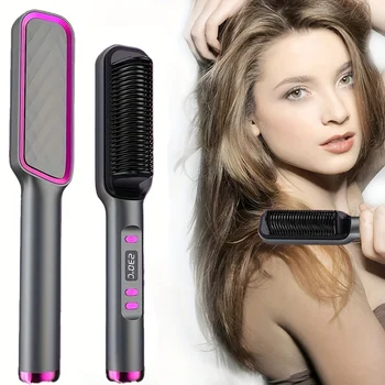 Image LCD screen straightener Curling iron Straightener comb Negative ion fluffy curling iron Straightener curling splint