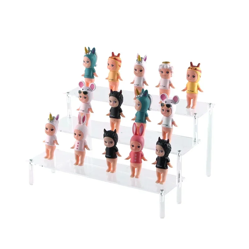 Stand Display Akrilik Bening untuk Anime Figure Cupcake Rak Organizer Dessert Holder Jewels Display Risers Perfume Model Stand