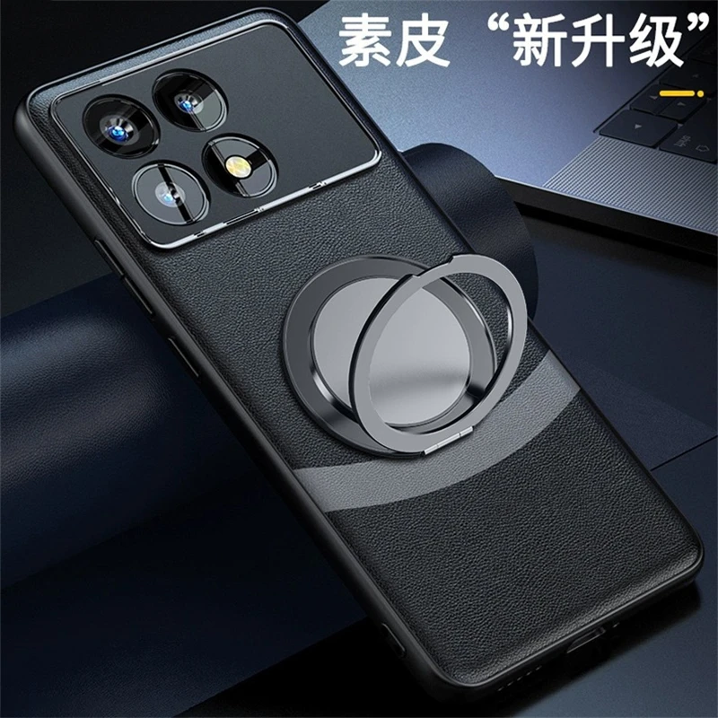 Magnetic Case For Xiaomi Poco F6 Pro Case Silicone Leather Protection Phone Back Cover POCO F6Pro 5G Redmi K70 Stylish Shell