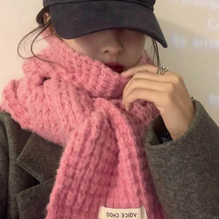 Echarpe-tricotee-epaisse-pour-femme-echarpe-pull-chaude-et-tendance-de-style-coreen-pour-l'hiver-polyvalente-sensation-haut-de-gamme-zm-rose-nouvelle-collection-a