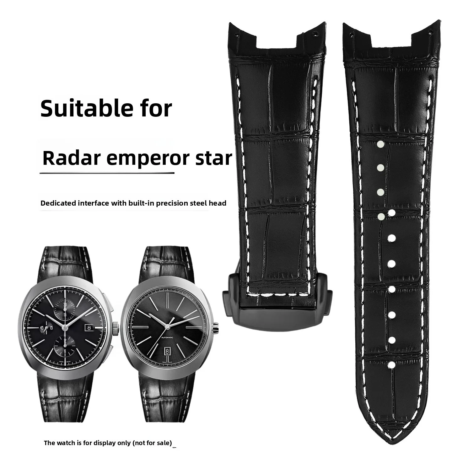 Suitable for Radar Dixing Leather Strap D-Star Series Curved Interface Cowhide Watch Strap Accessories Bracelet