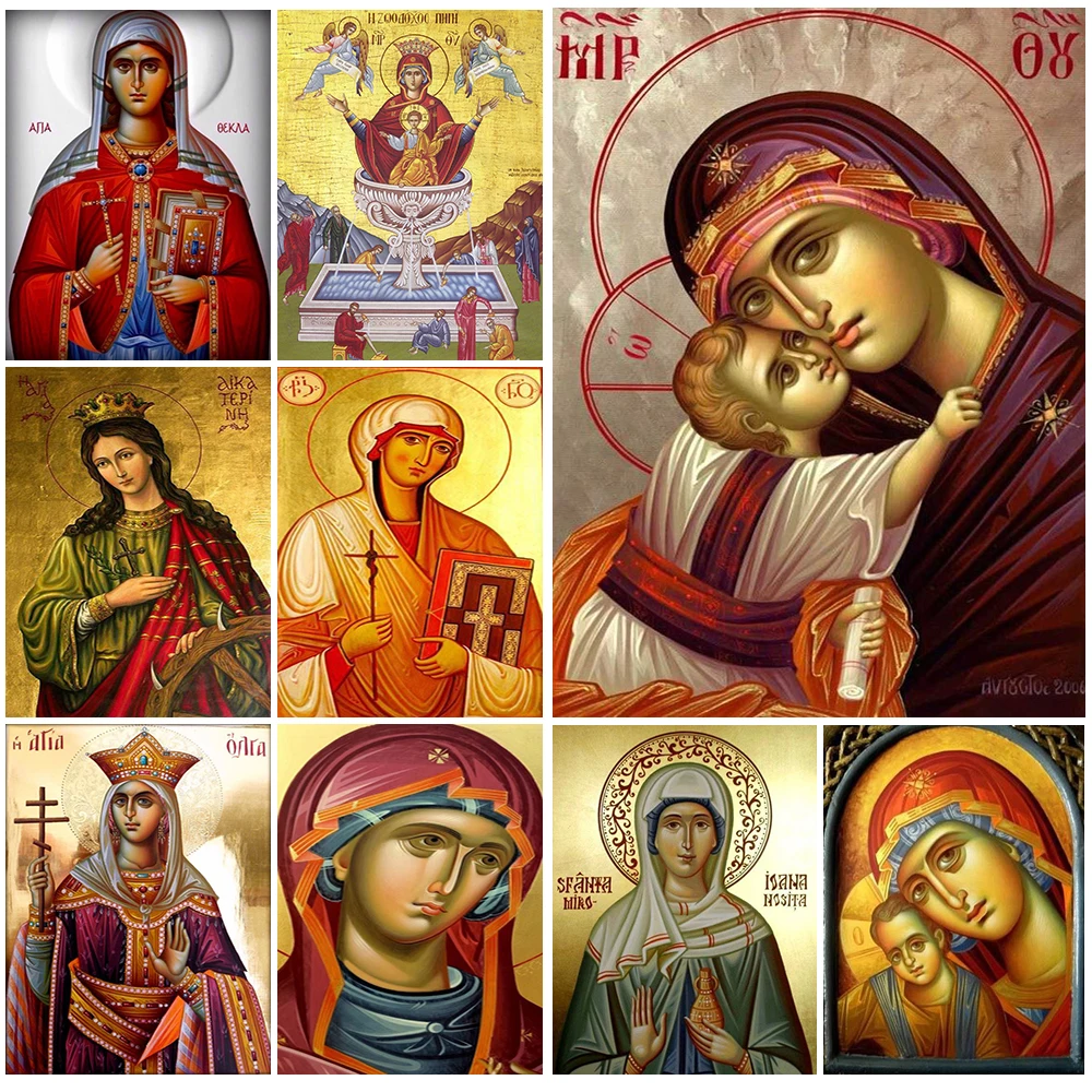 

Vintage Christ Jesus Virgin Mary Wall Art Canvas Painting Religion Decor Wall Pictures For Living Room Nordic Poster Unframed