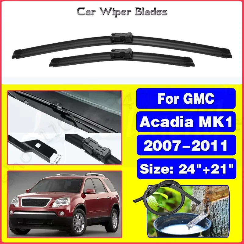 

For GMC Acadia MK1 2007 2008 2009 2010 2011 Front Wiper Blades Cleaning Window Windscreen Accessories Car Rain Brushes 24"+21"