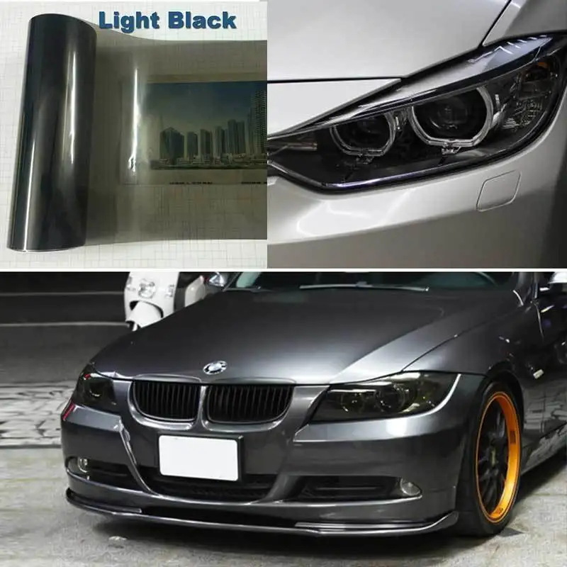 Car Headlight Tint Film Fog Light Taillight Smoke Black Tint Vinyl Film Waterproof Film for Headlights Armored Film for Cars