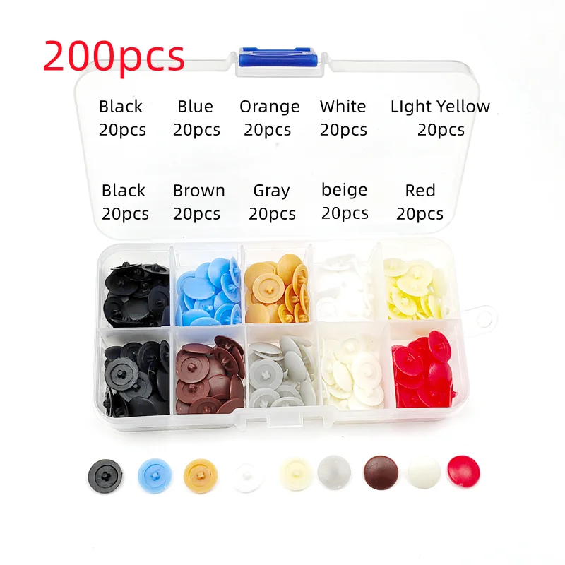 

200pcs Self-Tapping Screw Decor Caps Snap Covers Plastic Round for Phillips Square-X/Drive Screws 11mm Flat Head Screw Lids Kit