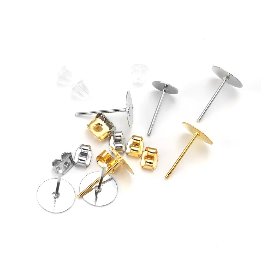 1400Pcs/Lot Blank Post Earring Studs Base Pins Box With Earring Plug Findings Ear Back For DIY Jewelry Making Kits Jewelry Box - view 2