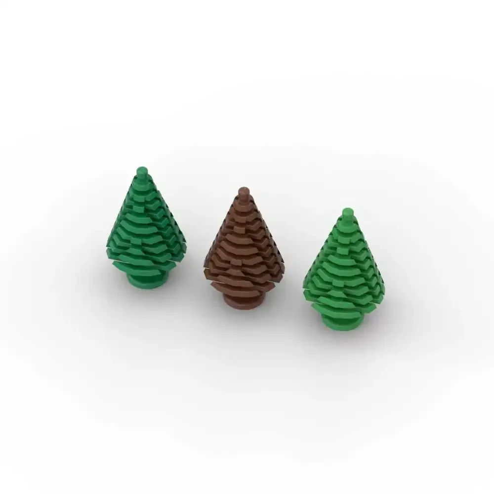 Moc 10 pçs natal grande pinheiro quebra-cabeça partícula 3471 blocos de construção kit floresta verde planta tijolos brinquedos presente natal dropshipping
