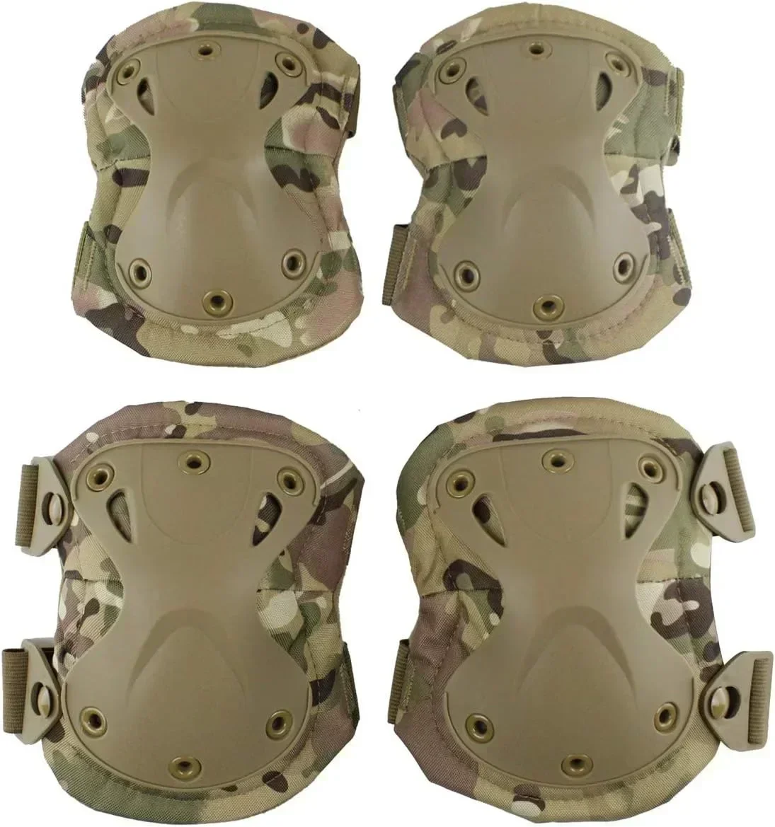 SSUNTAK Camo Tactical Knee Elbow Pads Set Outdoor Sports Protective Gear for Airsoft CS Combat Cycling Skate Hiking Sport Adults image 3