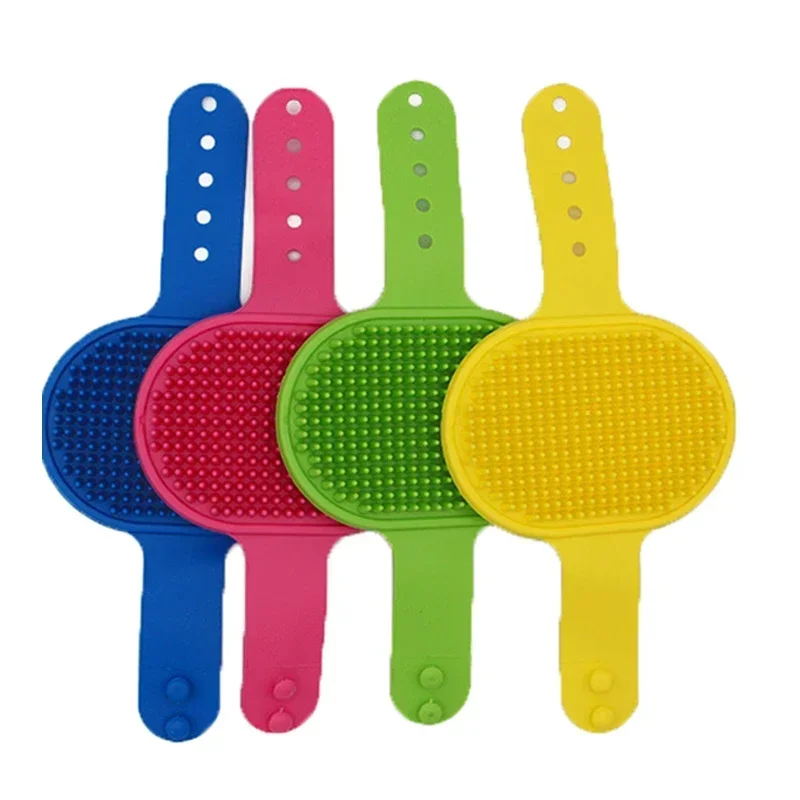 Soft Silicone Pet Bath Brush Massage Scrubber Foam Dispensing Wash Comb for Dog Cat Shower Cleaning Pet Grooming Care Supplies - view 3