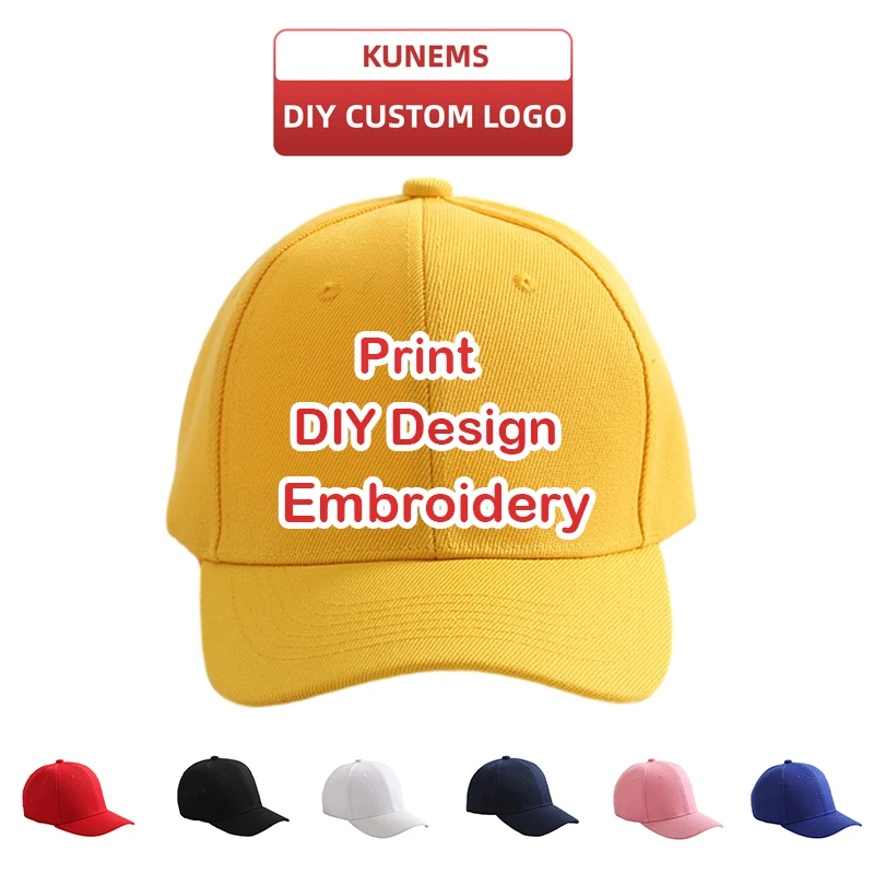 KUNEMS Custom Hat LOGO Embroidery Kids Baseball Cap for Girl and Boy Print Text Design Cap LOGO Design Print Children\'s Hat