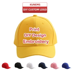 KUNEMS Custom Hat LOGO Embroidery Kids Baseball Cap for Girl and Boy Print Text Design Cap LOGO Design Print Children's Hat