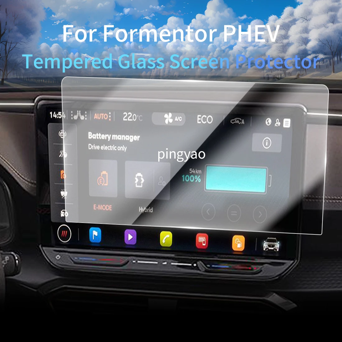 Car Sticker Screen Protector Navigation Display Tempered Glass Protective Film Car Accessories Vehicle Cupra Formentor PHEV 24