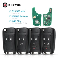 KEYYOU – clé télécommande de voiture 2/3/4/5 boutons, pour Chevy OPEL/VAUXHALL Astra J Corsa E Insignia Zafira C 2009-2016 315/433MHz PCF7937E