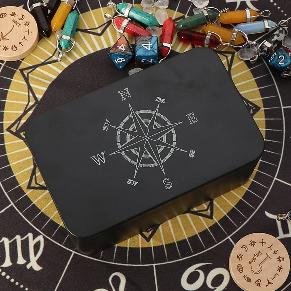 

2Pcs Tarot Card Storage Box Iron Sturdy Portable Holder Large Capacity Rectangular Playing Card Holder Organizer