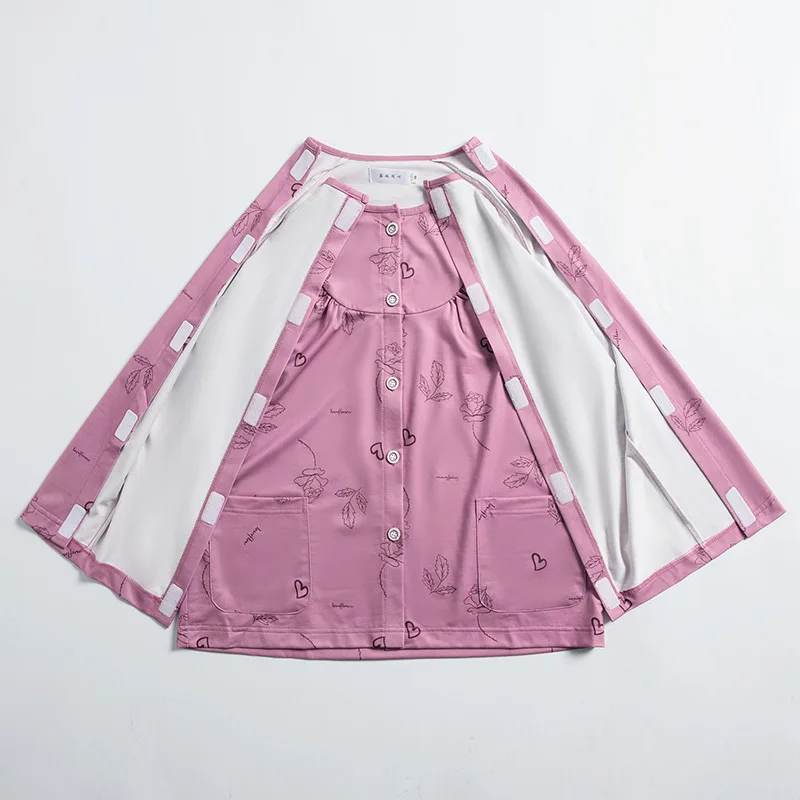 

Women's Hospital Gowns for Fracture Patients Floral Cotton Carewear for Bedridden Seniors Disability Products