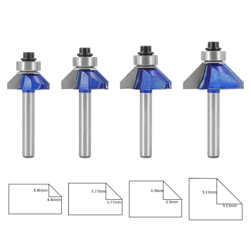 NXWIND 6MM 6.35MM Shank Chamfer Router Bit Router Bit Woodworking Milling Cutter For Wood Bit Face Mill