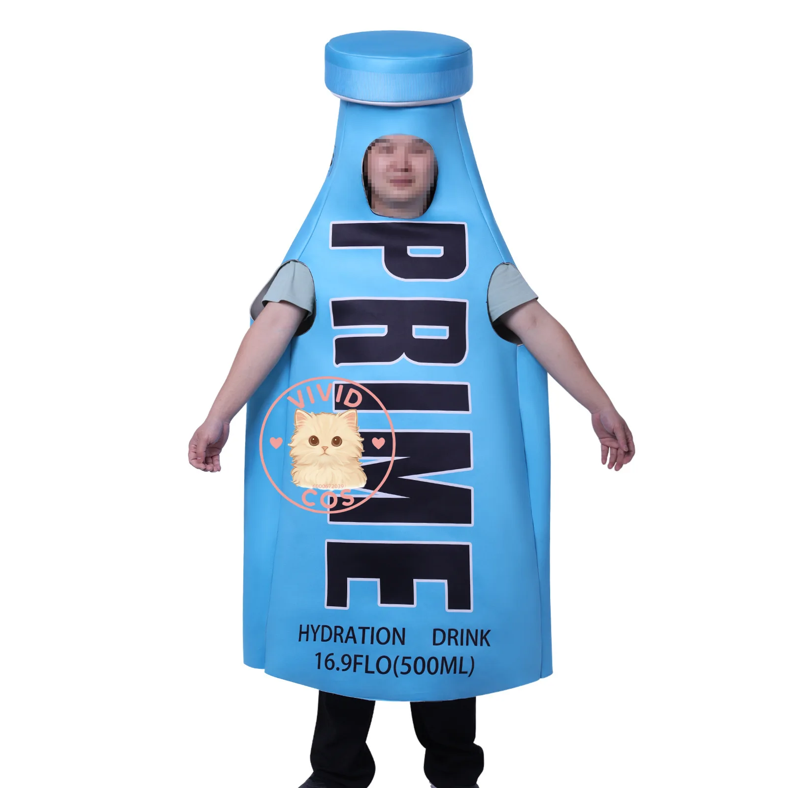 Divertido broma actuación fiesta de Halloween espectáculo mono botella de bebida disfraz Cosplay peculiar conjunto de ropa azul traje de juego de rol