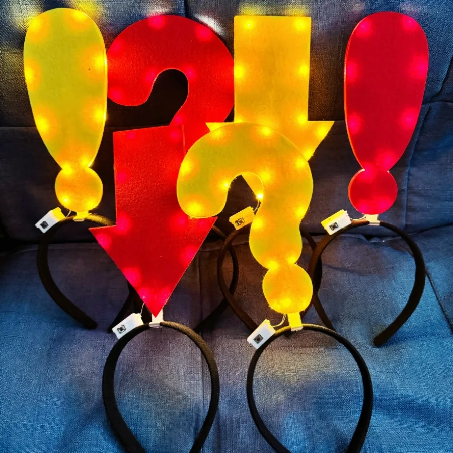 Unique Arrow Light Headband Funny Question Mark Hair Band Christmas Favors Girl Headgear Holiday Hair Hoop Costume Headpiece