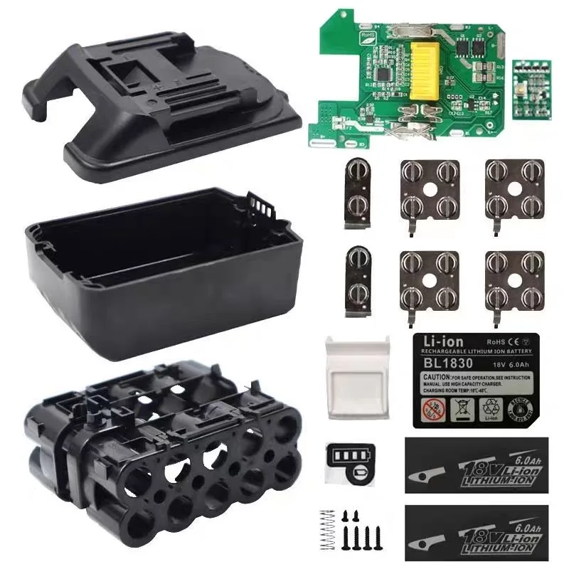 

wholesale 10pcs 18650*10 BMS Li-ion Battery Case Replacement for Maktia Battery 18v 40v Case Cordless Combo Kit Housing BL1860