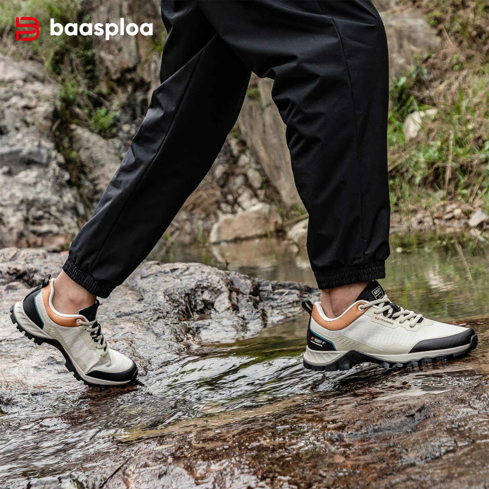 Baasploa Scarpe da ginnastica da esterno da uomo Nuove scarpe da trekking impermeabili per uomo Scarpe da ginnastica casual di marca da uomo antiscivolo da esterno