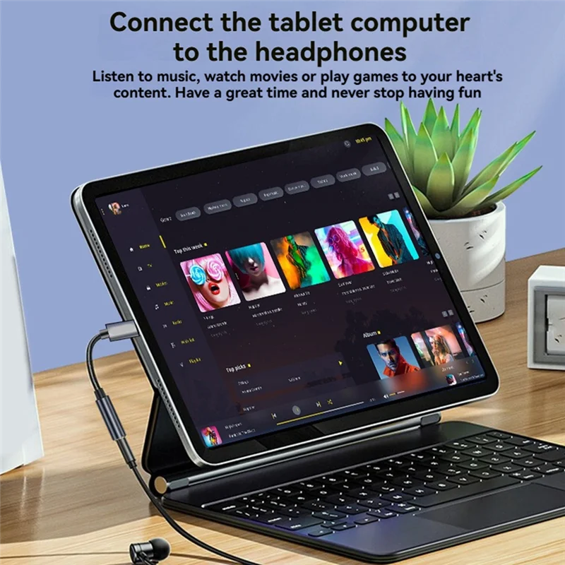 ABZW Type-C To 3.5Mm Headphone Jack Adapter Type-C To 3.5Mm Jack Adapter USB C DAC Digital Chip Decoding Adapter