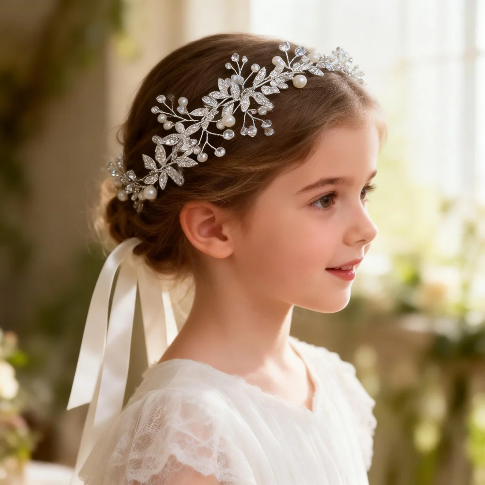 1 Piece Bohemian Style Leaf Children's Headband, Elegant Style, Flower Girl Wedding, Birthday Party, Holiday Performance image 3