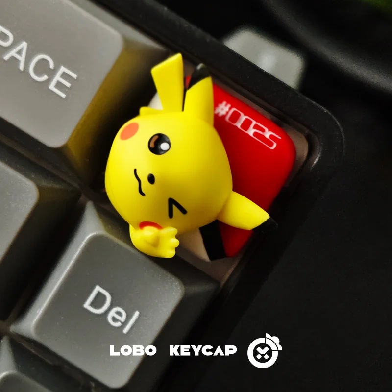 سلسلة البوكيمون Psyduck Pikachu لوحة المفاتيح الميكانيكية الطرفية لطيف شخصية Keycap Esc مادة الراتنج هدايا مخصصة إبداعية