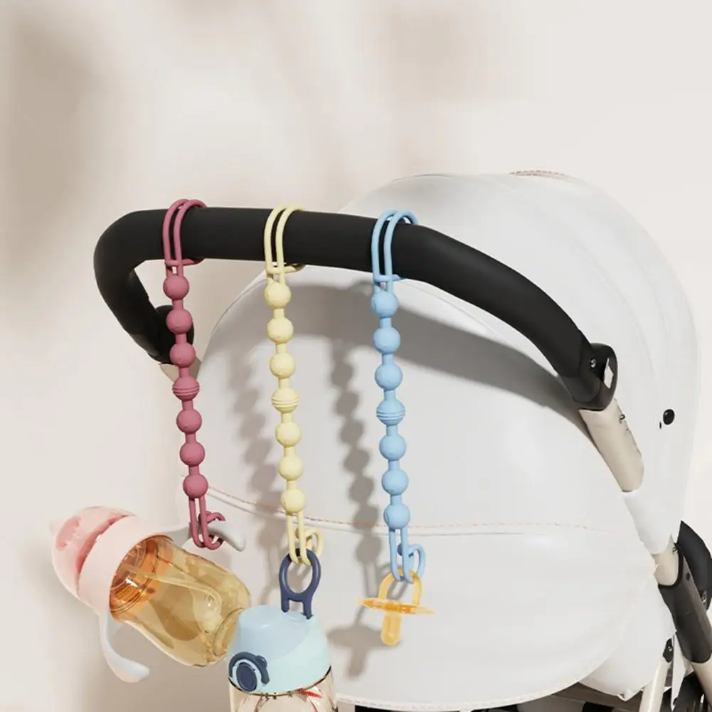 Baby ‌Pacifier Leash for 0-24 Months Infants Food-Grade Silicone Teether Holder Clip BPA-Free Chain Pacifier Nipple Accessories