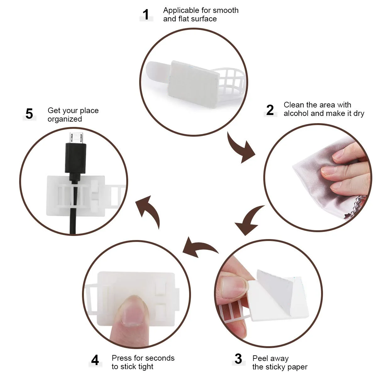 10/20 قطعة رباط للكابل جبل مقاطع قابلة للتعديل حزام ذاتي اللصق إصلاح حامل البلاستيك شبكة سلك سلك الطاقة سيارة المنظم المشبك #3
