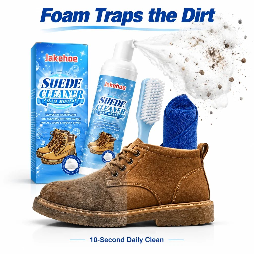 Shoe Cleaner Kit Suede Nubuck Cleaning Brush Cloth Set 100ml Shoe Care Cleaner for Boots Canvas Leather Daily Home Cleaning